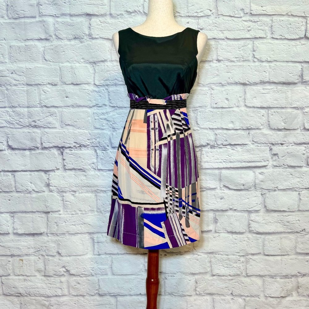 Hype Two-Tone Silk Mini Dress